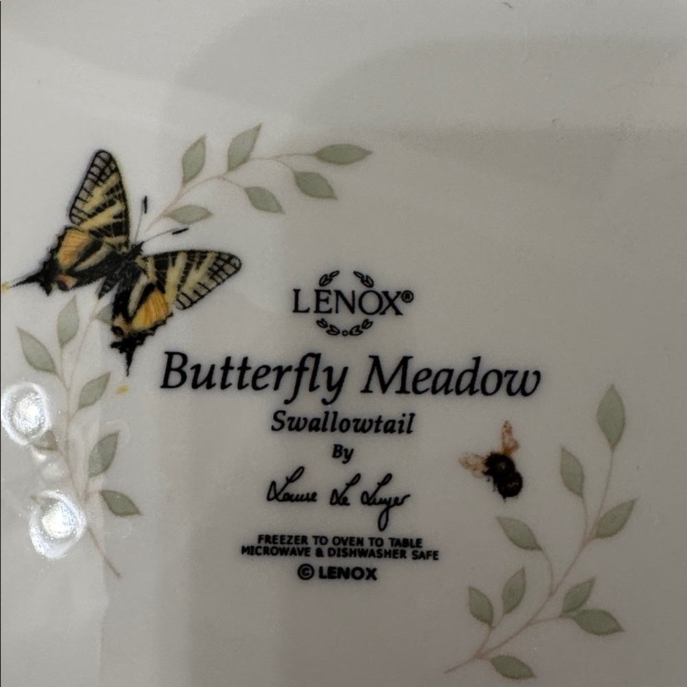 Lenox Butterfly Meadow‎ Swallowtail 9” Dessert Luncheon Plates Set of 3 Cottage. - Picture 6 of 11